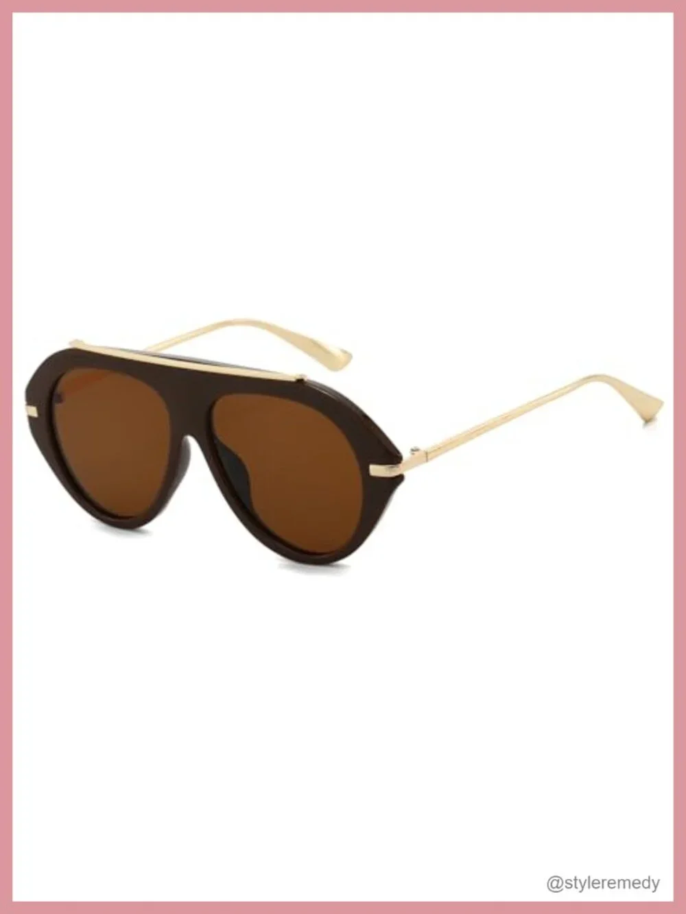 Oversized Pilot Sunglasses Retro 70s Flat Top UV400 Protection